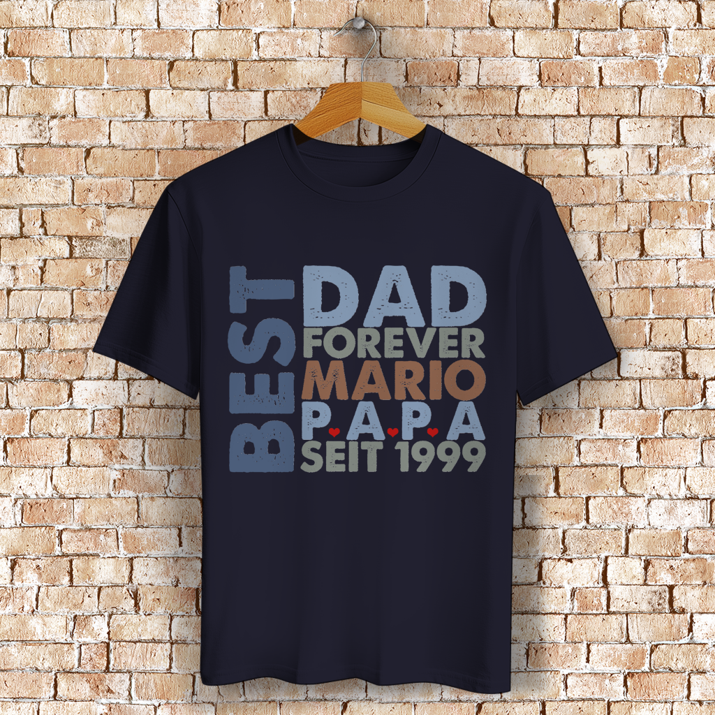 Personalisiertes T-Shirt mit Name "Papa" - Geschenk Idee für Vater