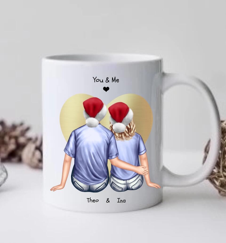 Weihnachtsgeschenk  Kaffeebecher Familie personalisiertes Weihnachtsgeschenk Kaffeebecher Nikolausgeschenk Partnergeschenk, Pärchen Geschenk