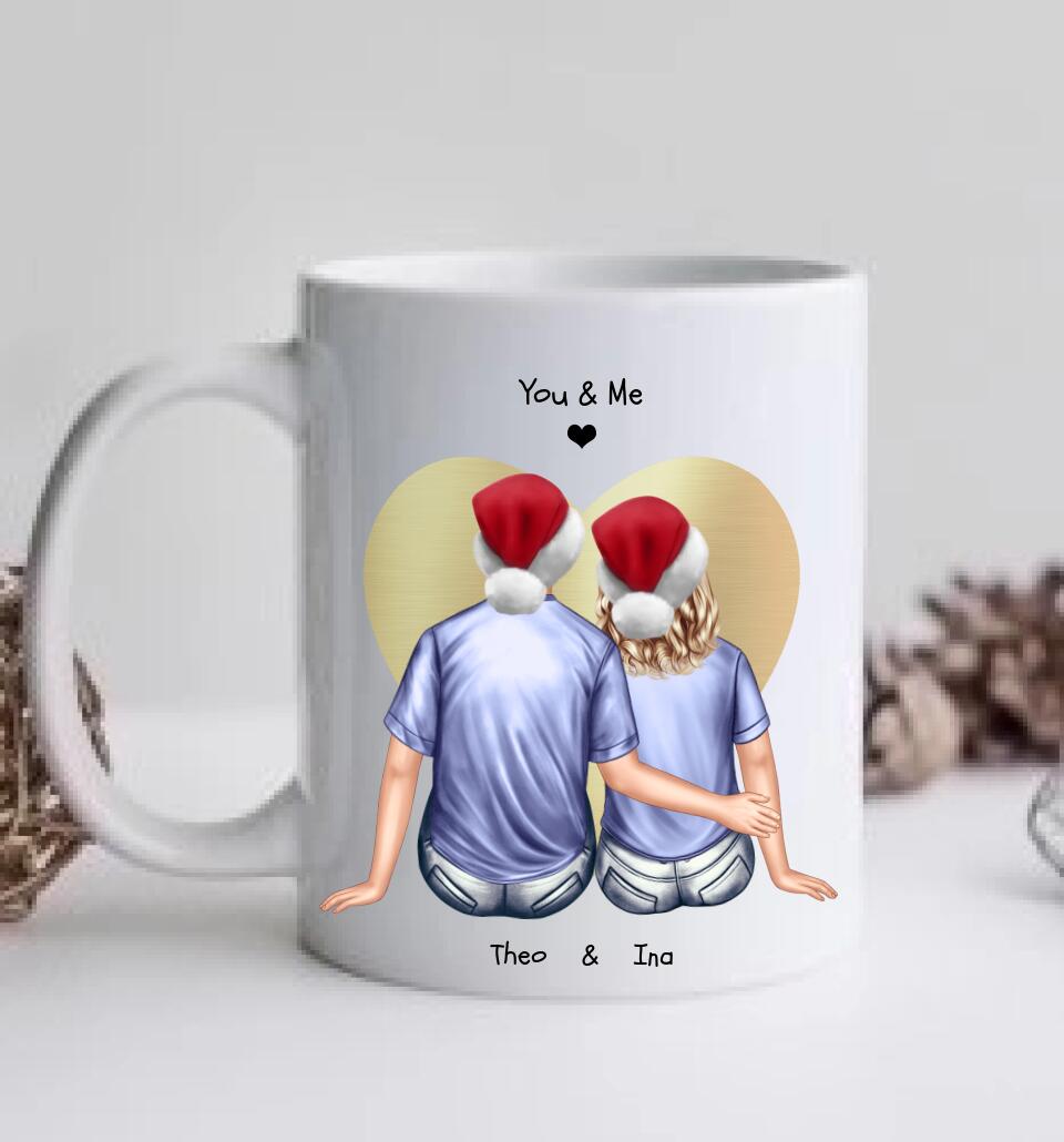 Weihnachtsgeschenk  Kaffeebecher Familie personalisiertes Weihnachtsgeschenk Kaffeebecher Nikolausgeschenk Partnergeschenk, Pärchen Geschenk