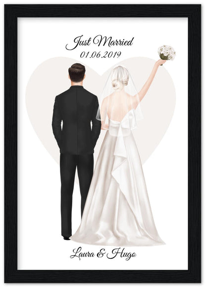 Personalisiertes Hochzeitsgeschenk - Hochzeitsbild mit Namen personalisiert - Geschenk zur Hochzeit - Hochzeitsgeschenkidee