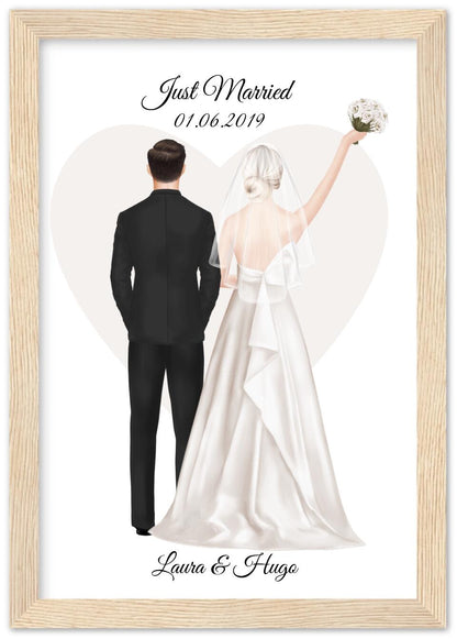 Personalisiertes Hochzeitsgeschenk - Hochzeitsbild mit Namen personalisiert - Geschenk zur Hochzeit - Hochzeitsgeschenkidee