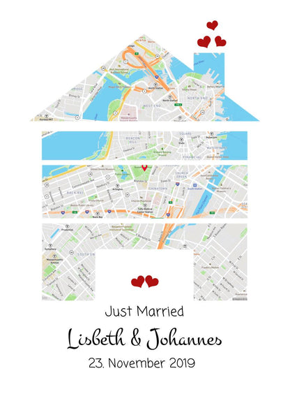 Wo alles begann Stadtkarte - Premium Decke aus Polarfleece - Geschenk Hochzeit - Valentinsgeschenk - Weihnachtsgeschenk