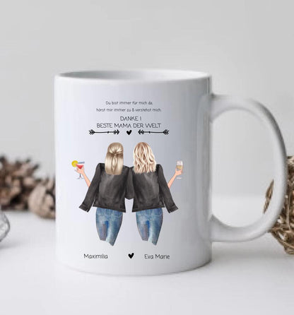 Danke! Beste Mama der Welt-Tasse-Becher-Kaffeebecher Muttertag Geschenk-Poster-Mutter & Tochter-Muttertagsgeschenk