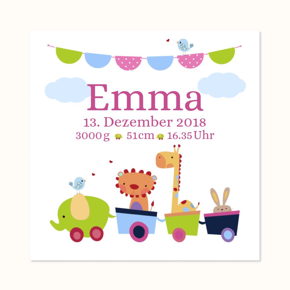 TOYS - Personalisiertes Babyposter - Geburtsanzeige Mädchen - Geschenk zur Geburt - Geschenk zur Taufe - Taufgeschenk