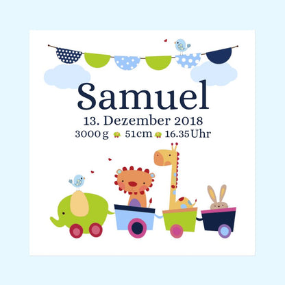 TOYS - Personalisiertes Babyposter - Geburtsanzeige Junge - Geschenk zur Geburt - Geschenk zur Taufe - Taufgeschenk