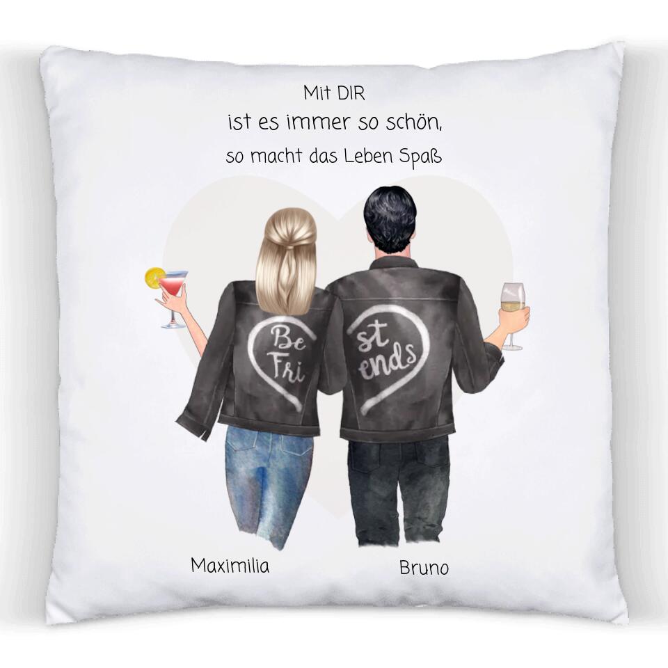 Personalisiertes Partnergeschenk, Geschenk Freundin Kissen, Geschenk Freund Kissen