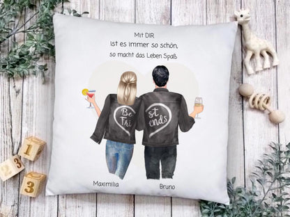 Personalisiertes Partnergeschenk, Geschenk Freundin Kissen, Geschenk Freund Kissen