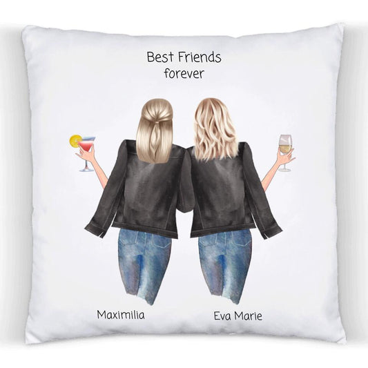 2 Beste Freundinnen Geschenk - Geburtstagsgeschenk Kissen - Personalisiertes Kissen Freundin Bild