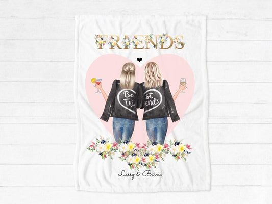 Kuschelige Decke Beste Freundin - Personalisiertes Geschenk Geburtstag & Weihnachten