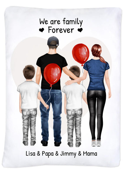 Personalisiertes Geschenk Bettwäsche, Bettbezug Familie, Mama, Papa, 2 Kinder