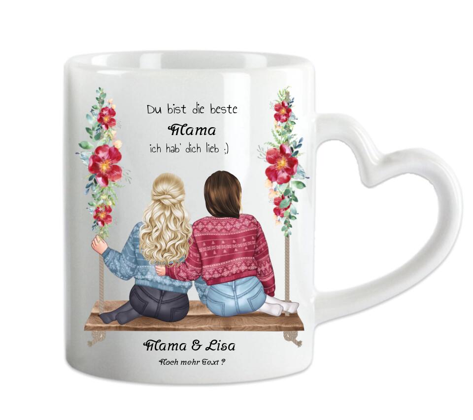 Mama Tochter Geschenk Tasse personalisiert mit Bild Motiv