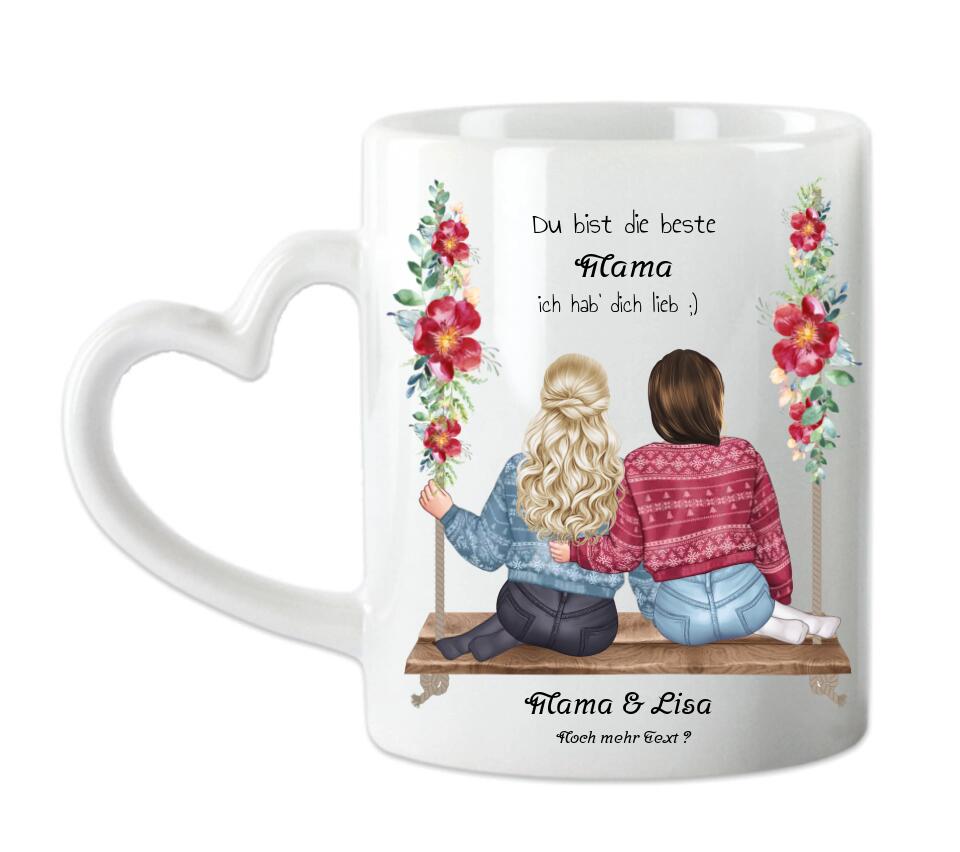 Mama Tochter Geschenk Tasse personalisiert mit Bild Motiv