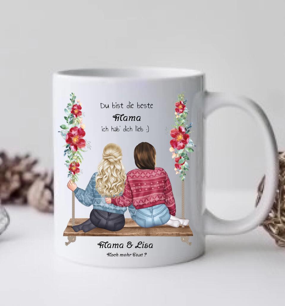 Mama Tochter Geschenk Tasse personalisiert mit Bild Motiv