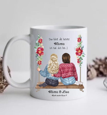 Mama Tochter Geschenk Tasse personalisiert mit Bild Motiv