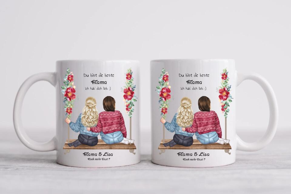 Mama Tochter Geschenk Tasse personalisiert mit Bild Motiv