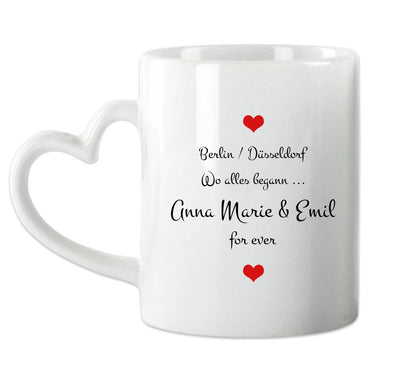 Wo alles begann, Personalisierte Tasse, Partner Geschenk - Geschenk Freund - Lebenspartner - Freundin - Hochzeitstag