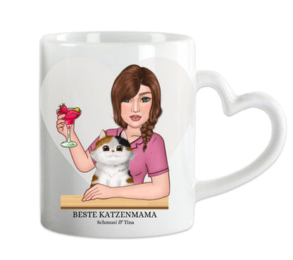 Katzenmama - Personalisierte Tasse - 1 Katze - Geschenk für Katzenliebhaber