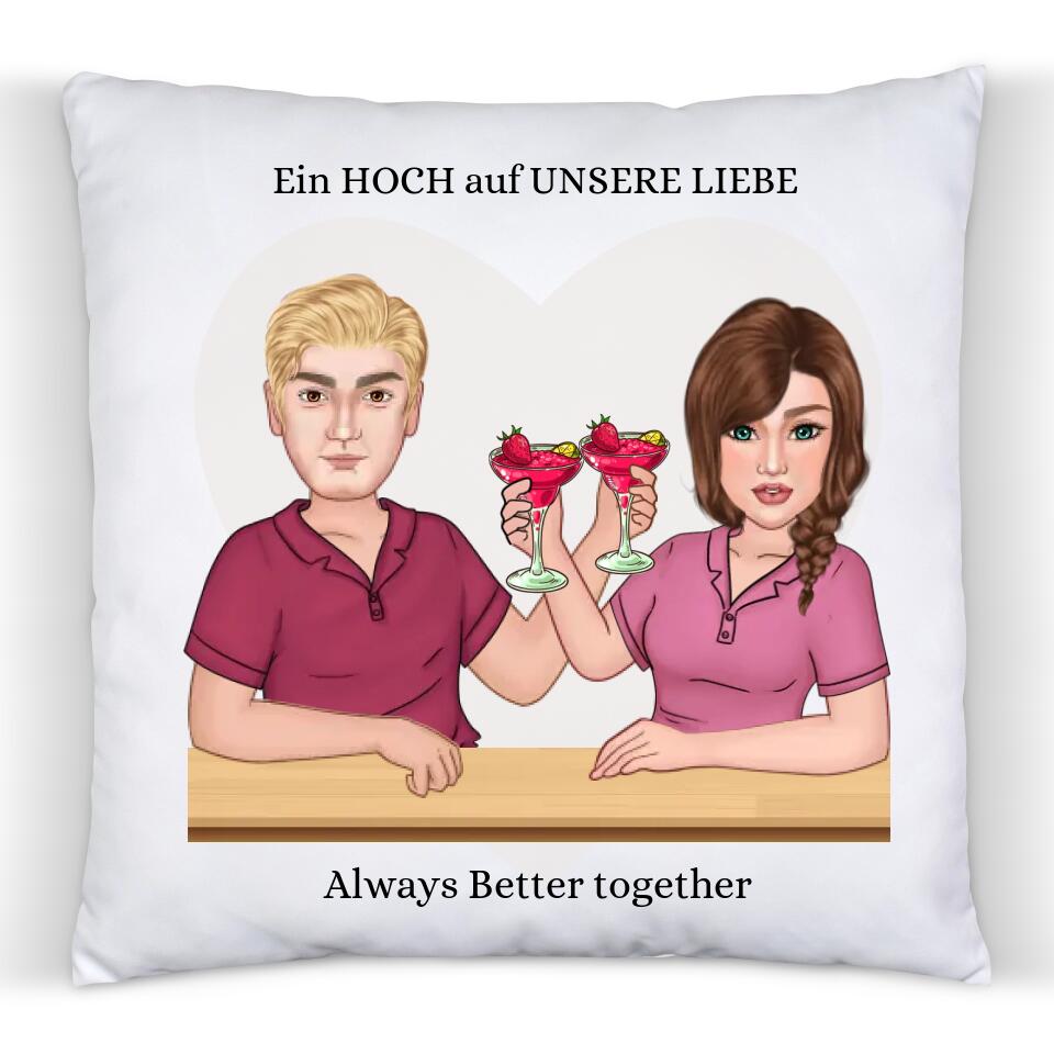 Pärchen personalisiertes Partnergeschenk Kissen - Valentinstag-Geschenk - personalisiertes Geschenk für Paare- für den Partner/Partnerin