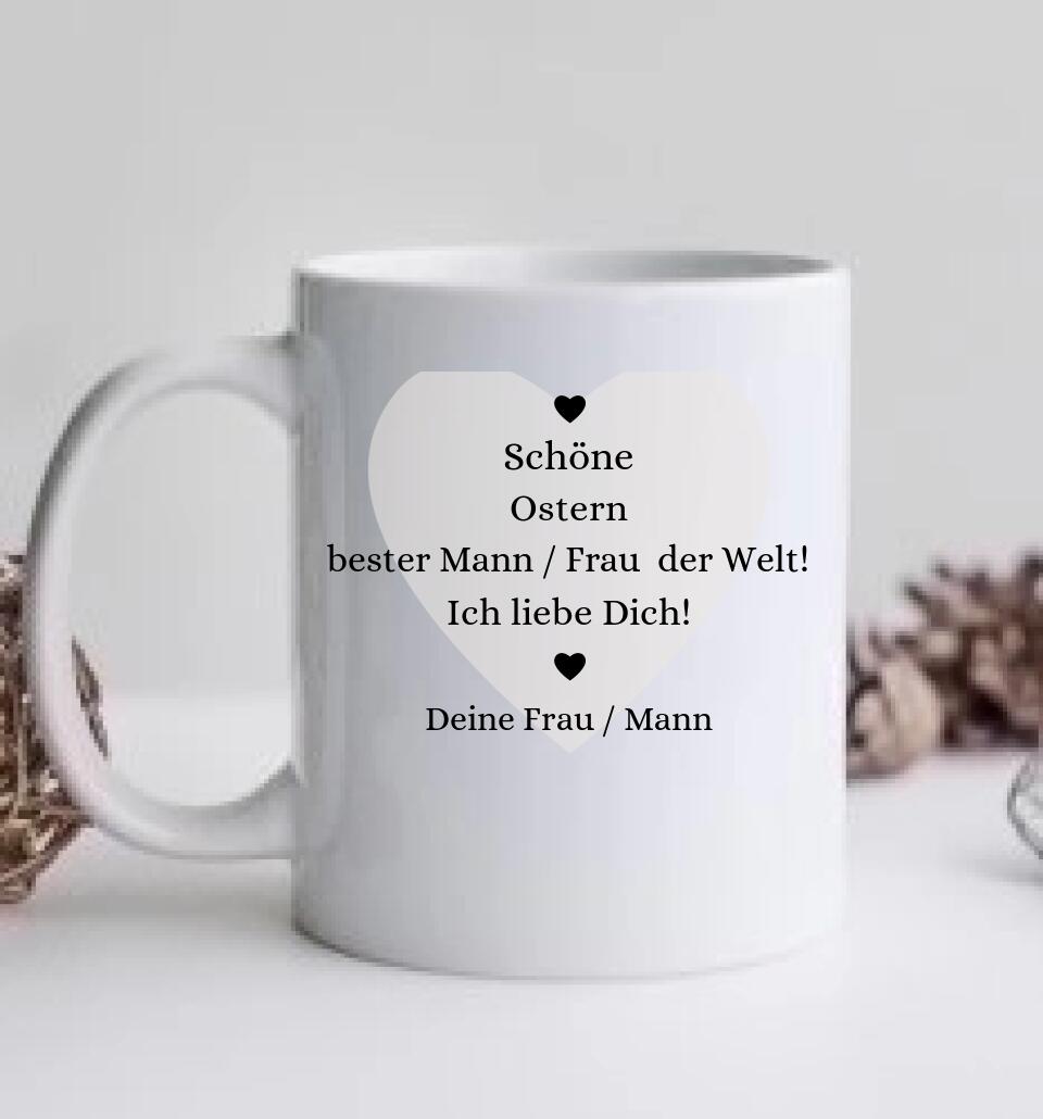 Personalisiertes Geschenk Ostern Tasse - Partnergeschenk