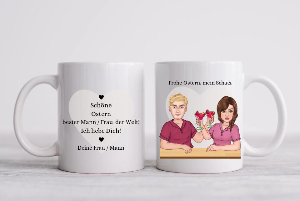 Personalisiertes Geschenk Ostern Tasse - Partnergeschenk