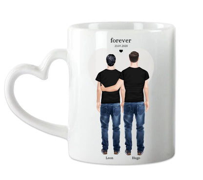 Beste Freunde Partnergeschenk Tasse personalisiert - 2 Männer Geburtstagsgeschenk, Valentinstag Geschenk, Weihnachtsgeschenk