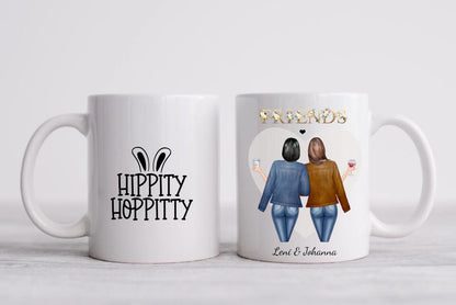 2 Freundinnen Geschenk personalisiert - Personalisierte Tasse - Geburtstagsgeschenk