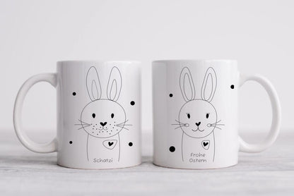 Hasi an Schatzi - Personalisierte Tasse als Geschenk zu Ostern mit Namen und Osterhasen