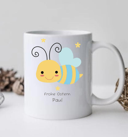 Tasse als Geschenk zu Ostern mit Namen und Biene