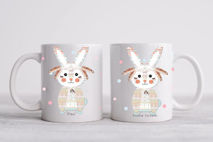 Tasse als Geschenk zu Ostern mit Namen und Osterhasen