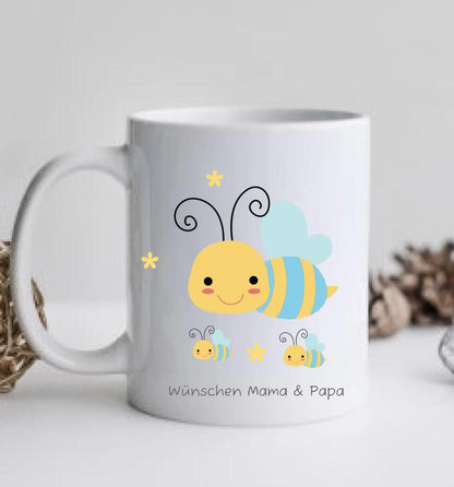 Tasse als Geschenk zu Ostern mit Namen und Biene