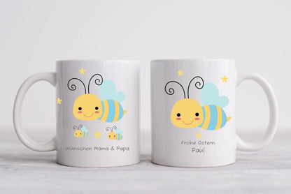 Tasse als Geschenk zu Ostern mit Namen und Biene