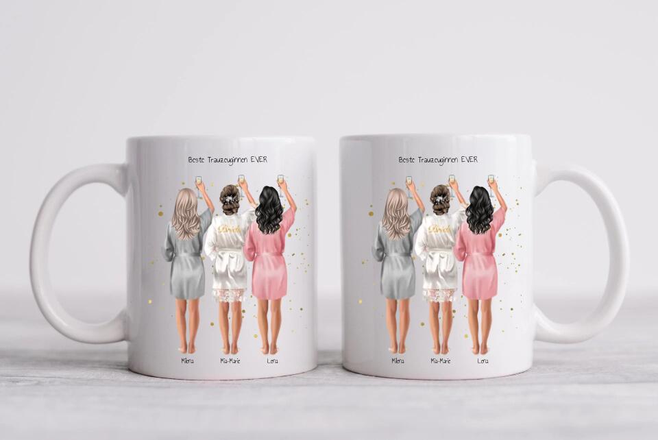 Personalisierter Kaffeebecher Geschenk für Trauzeuginnen, Brautjungfer, Geburtstagsgeschenk