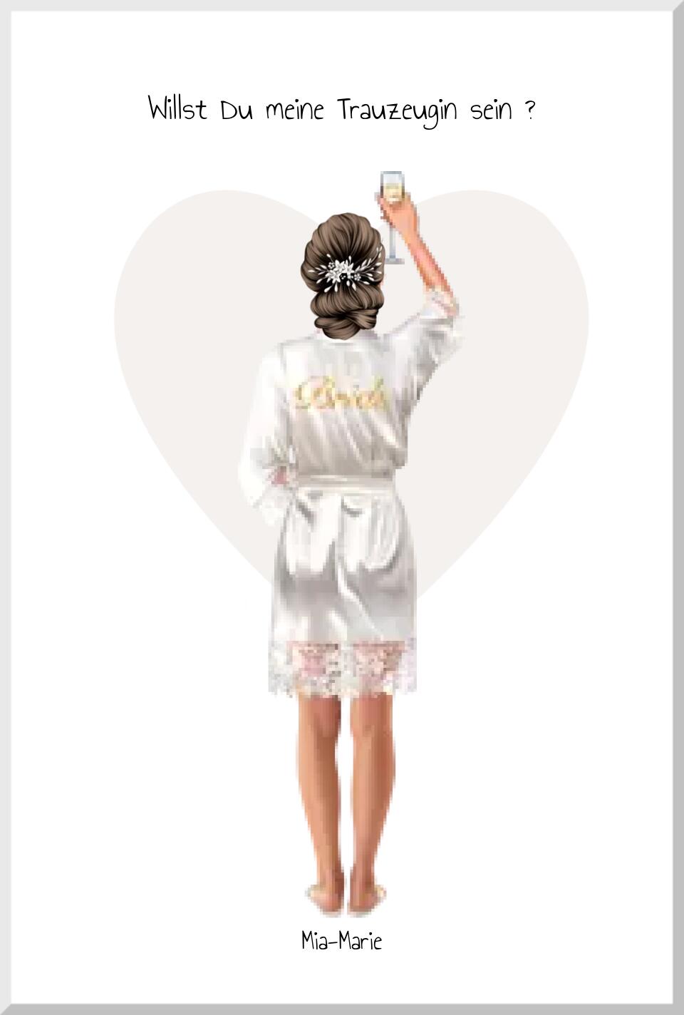 Personalisiertes Geschenk Trauzeugin Poster, Willst Du meine Trauzeugin sein? Team Braut Bild