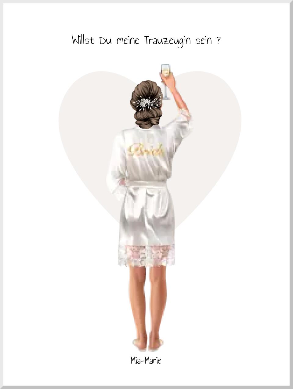 Personalisiertes Geschenk Trauzeugin Poster, Willst Du meine Trauzeugin sein? Team Braut Bild