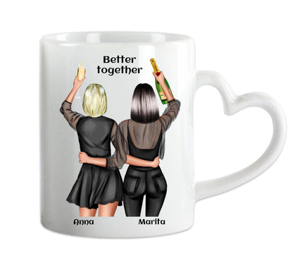 Personalisierte 2 Beste Freundinnen Tasse - Beste Freundin Geschenk Geburtstag