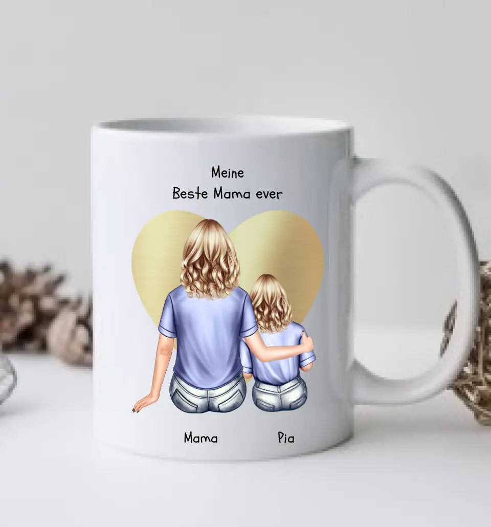 Personalisierte Tasse Muttertag - Mama Geburtstagsgeschenk, Ostergeschenk Tasse mit Kind
