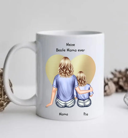 Personalisierte Tasse Muttertag - Mama Geburtstagsgeschenk, Ostergeschenk Tasse mit Kind