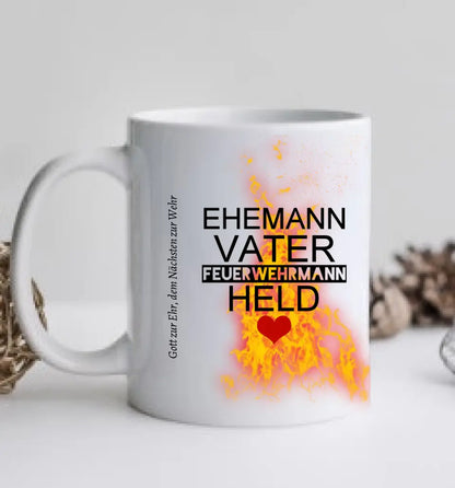 Personalisierte Tasse Feuerwehrtasse Geschenk Geburtstag Feuerwehrmann mit Spruch