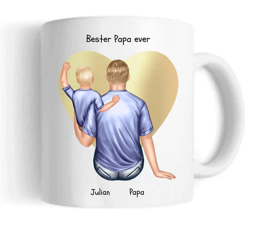 Personalisierte Tasse Vatertag - Papa Geburtstagsgeschenk Tasse mit Kind