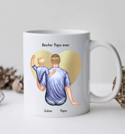 Personalisierte Tasse Vatertag - Papa Geburtstagsgeschenk Tasse mit Kind