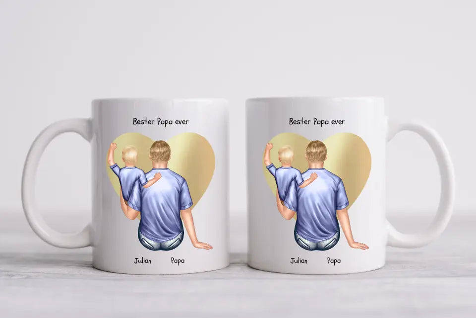 Personalisierte Tasse Vatertag - Papa Geburtstagsgeschenk Tasse mit Kind