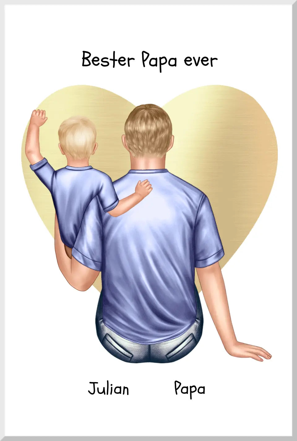 Personalisiertes Poster Geschenk Papa mit 1 Kind Baby Tochter/Sohn  - Vatertagsgeschenk - Geburtstagsgeschenk