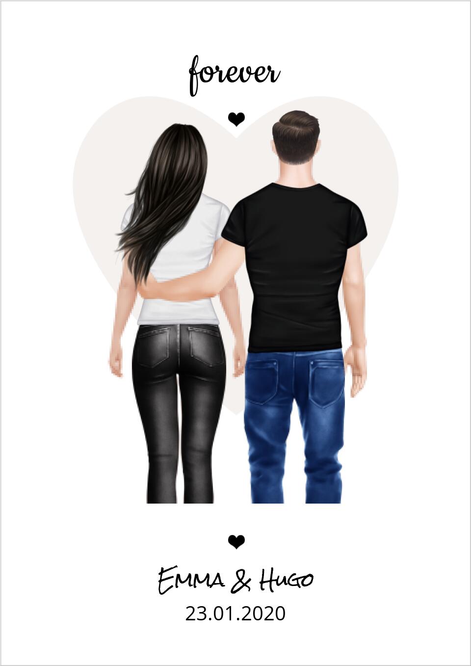 Forever - Partnerbild - Personalisiertes Geschenk für die Partnerin - Partner - Geschenkidee