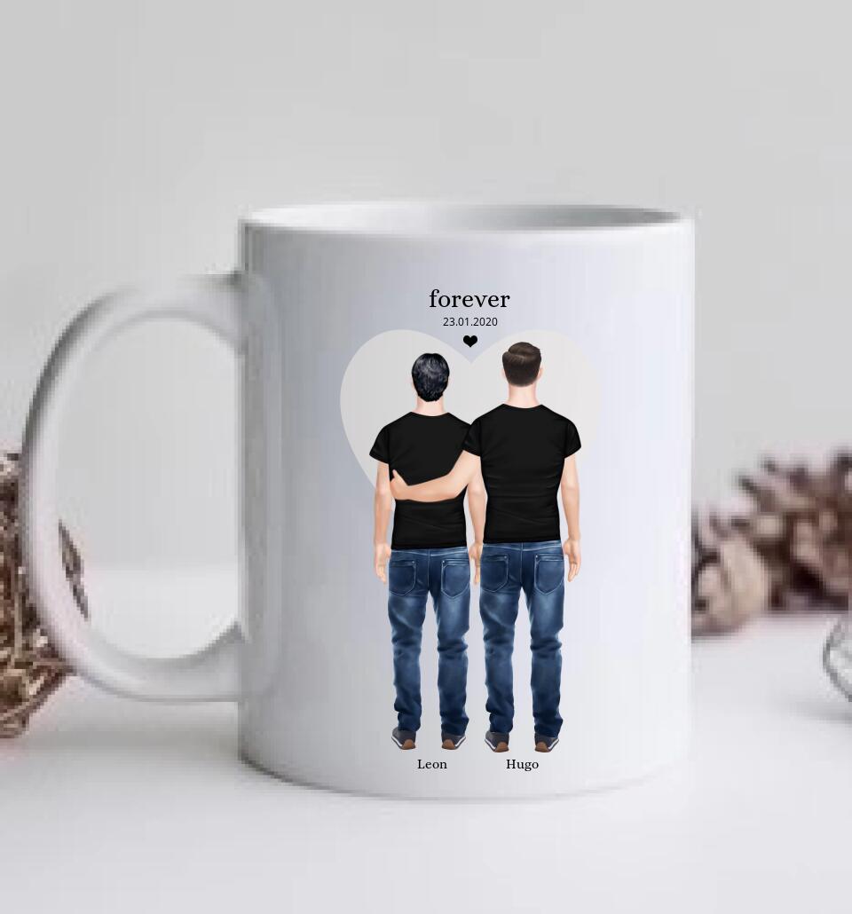 Geschenk bester Freund & Partner, personalisierte beste Freunde Tasse, Geschenk 2 Männer Geburtstagsgeschenk & Weihnachtsgeschenk