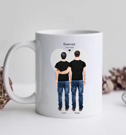 Personalisierte Tasse Geschenk 2 Männer - Partnergeschenk Tasse - Valentinstag Geschenk für Gay Paar - für den Partner
