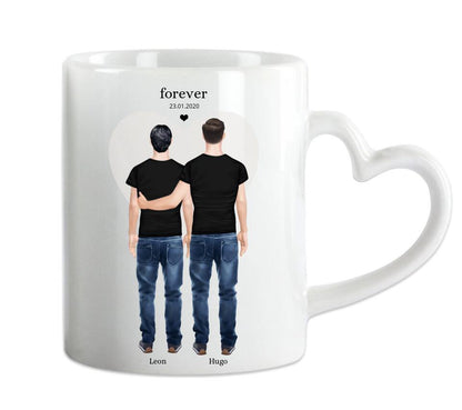 Personalisierte Tasse Geschenk 2 Männer - Partnergeschenk Tasse - Valentinstag Geschenk für Gay Paar - für den Partner