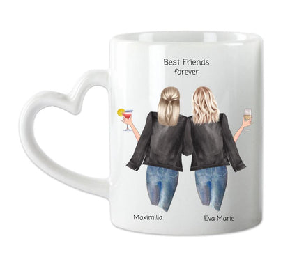 Personalisierte Tasse 2 beste Freundinnen Geschenk 
Geburtstagsgeschenk Kaffeebecher beste Freundin.