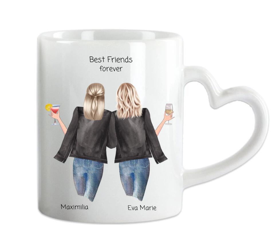 Personalisierte Tasse 2 beste Freundinnen Geschenk 
Geburtstagsgeschenk Kaffeebecher beste Freundin.