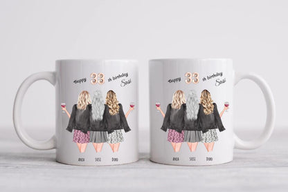 Beste Freundin Geschenk 33 Geburtstag mit Spruch | 3 Beste Freundinnen Tasse personalisiert - Geburtstagsgeschenk - Happy Birthday