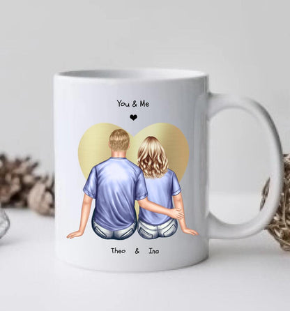 Valentinstag-Geschenk | Personalisierte Tasse Partner | Partnerschaftsgeschenk | Lebenspartner - Freundin - Valentin - Hochzeitstag